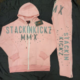 Pink Gray Vintage Tracksuit