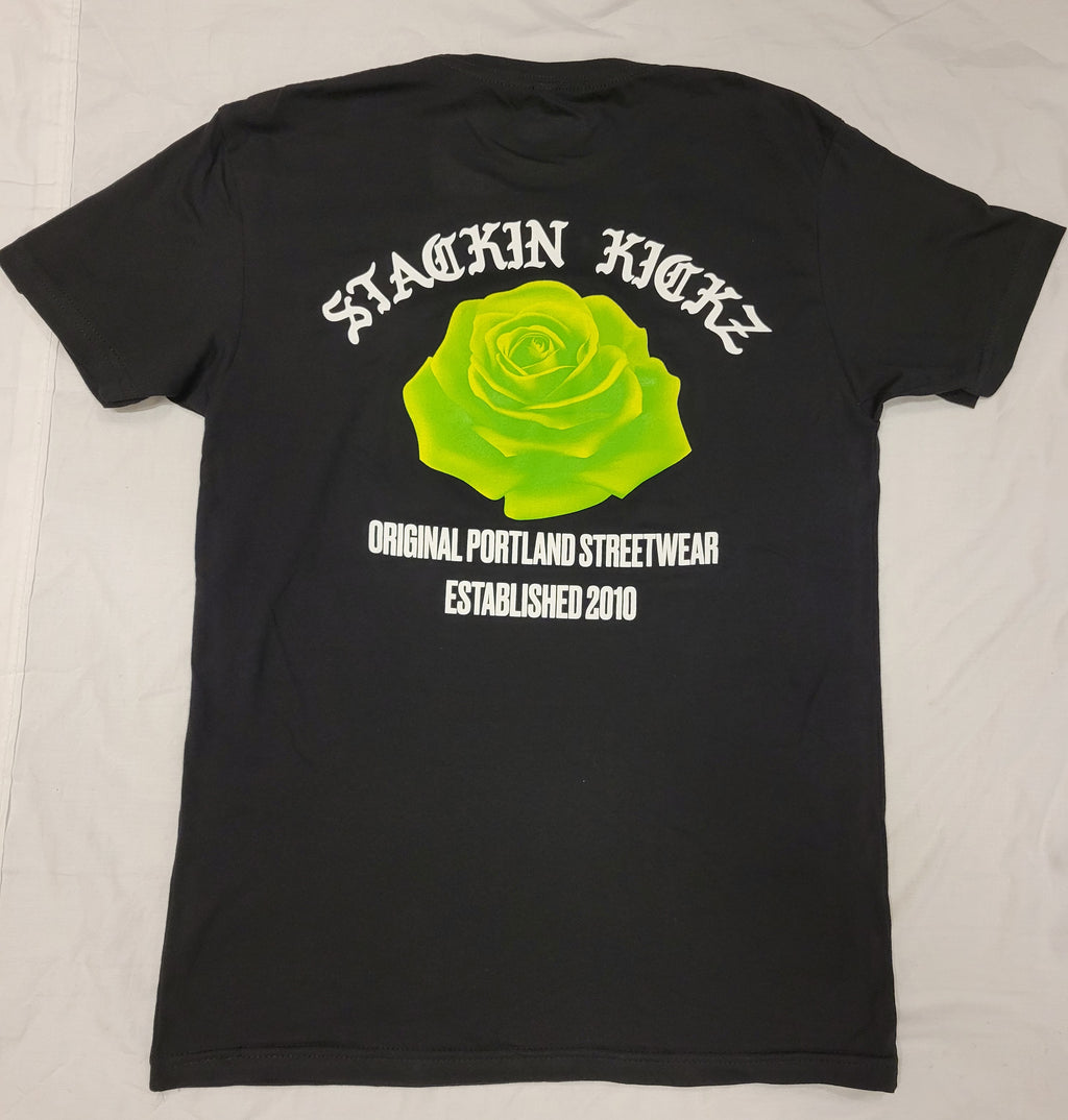 Black Lime Yellow Rose tee