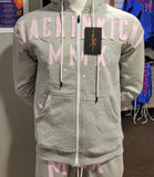 Gray Pink Distressed Hoody ONLY