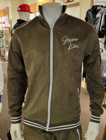 Olive Suede Signature Track Jacket ONLY