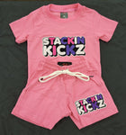 Kids Pink Strawberry Shortset