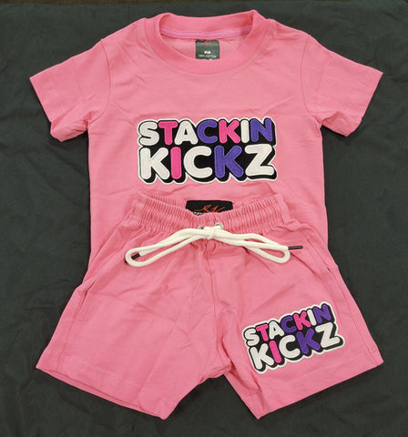 Kids Pink Strawberry Shortset