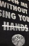 Black and white "Touch me" Fingerprint Energy tee