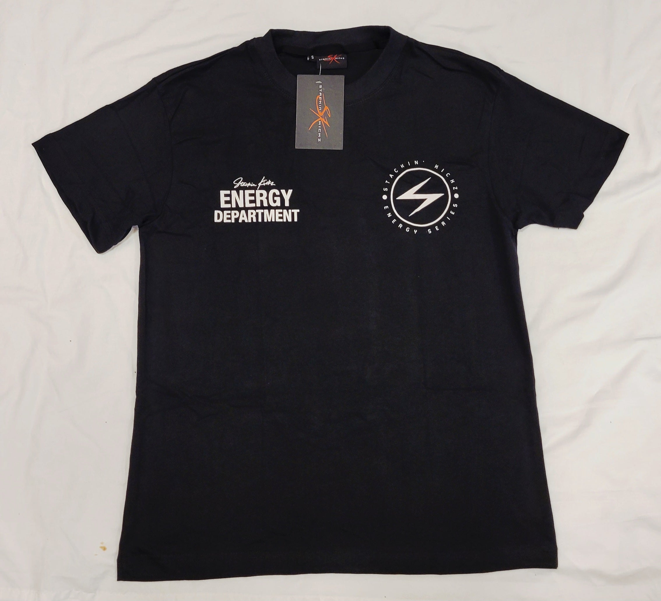 Black and white "Touch me" Fingerprint Energy tee
