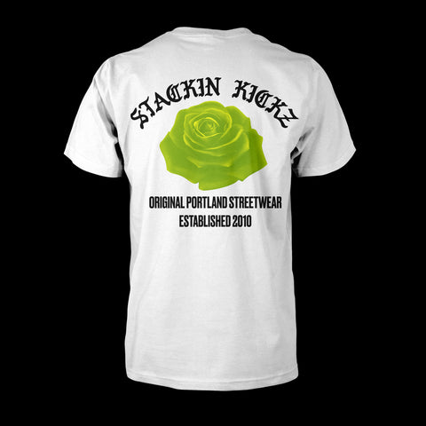 White Lime Yellow Rose tee