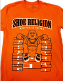 Orange Black Shoe Religion Tee