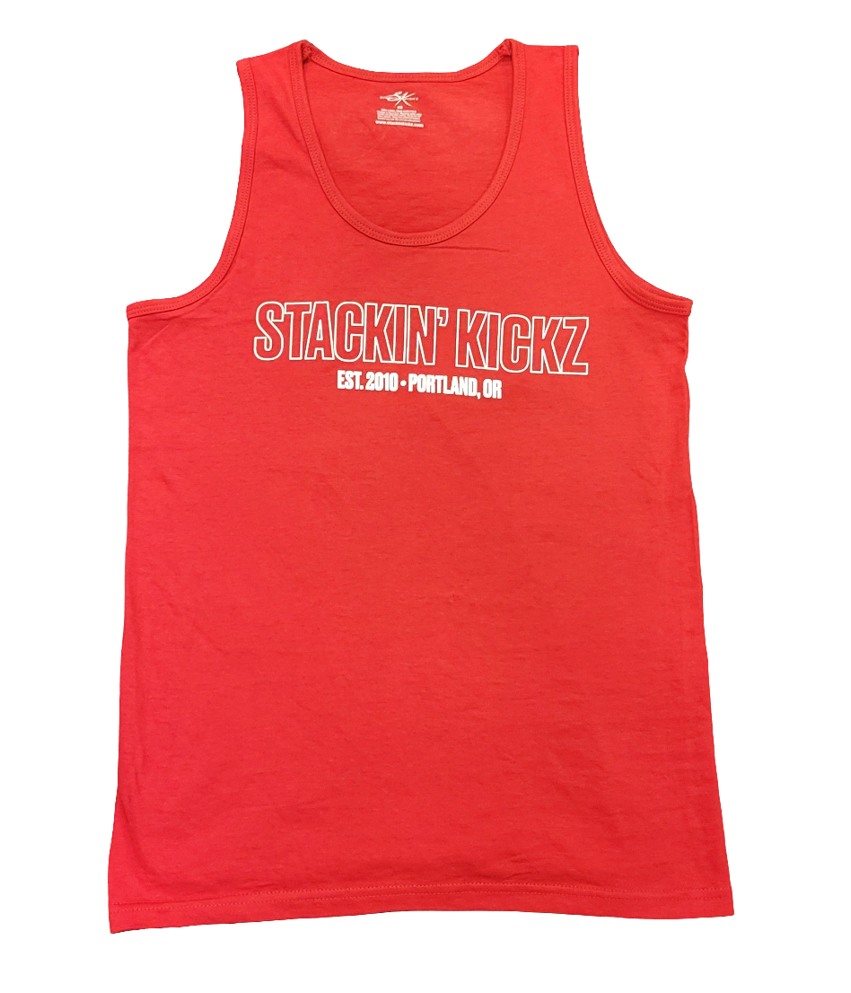 Red White Outline Tank