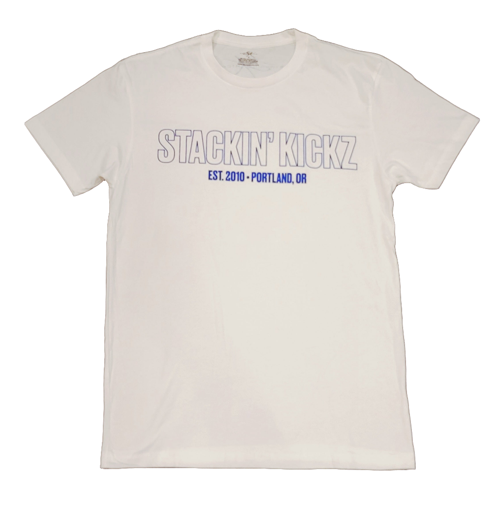 White Blue Outline Tee