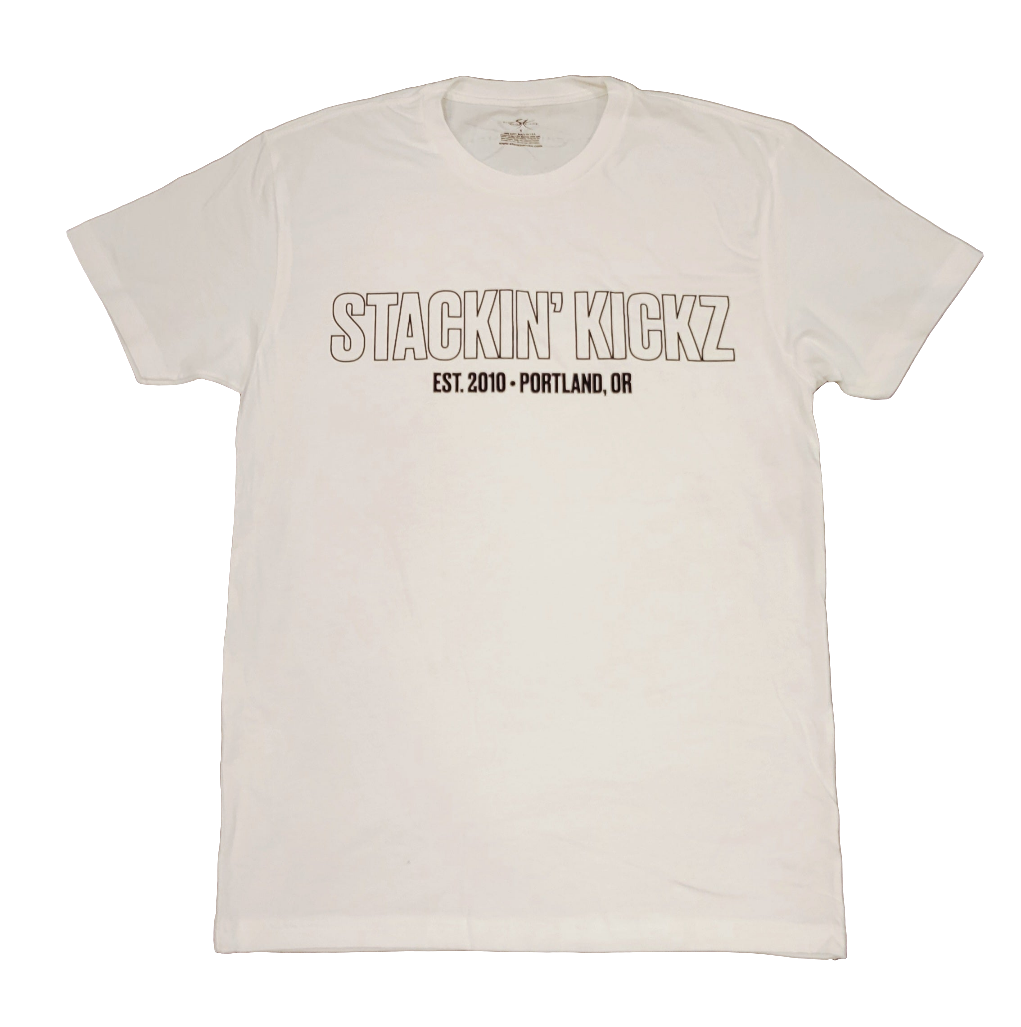 White Black Outline Tee