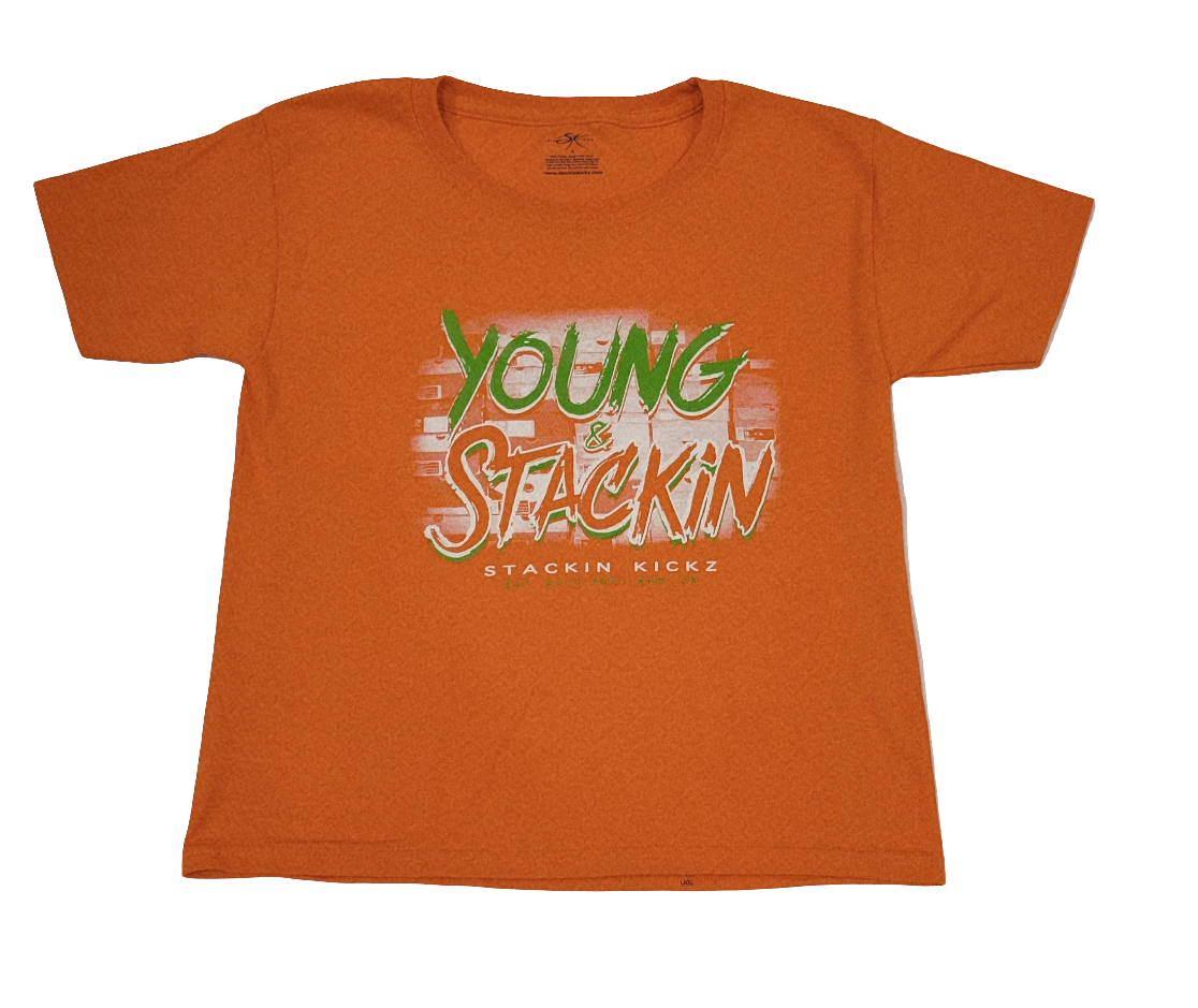 Kids Orange/Green Young &Stackin  Tee