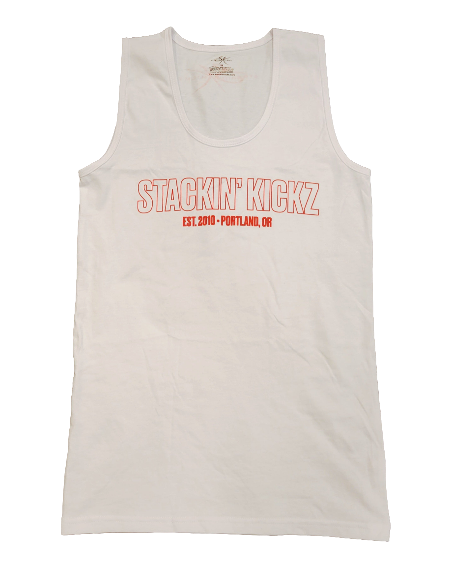 White Red Outline Tank