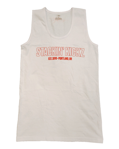 Stackin Kicks White Red Outline Tank – Stackin Kickz