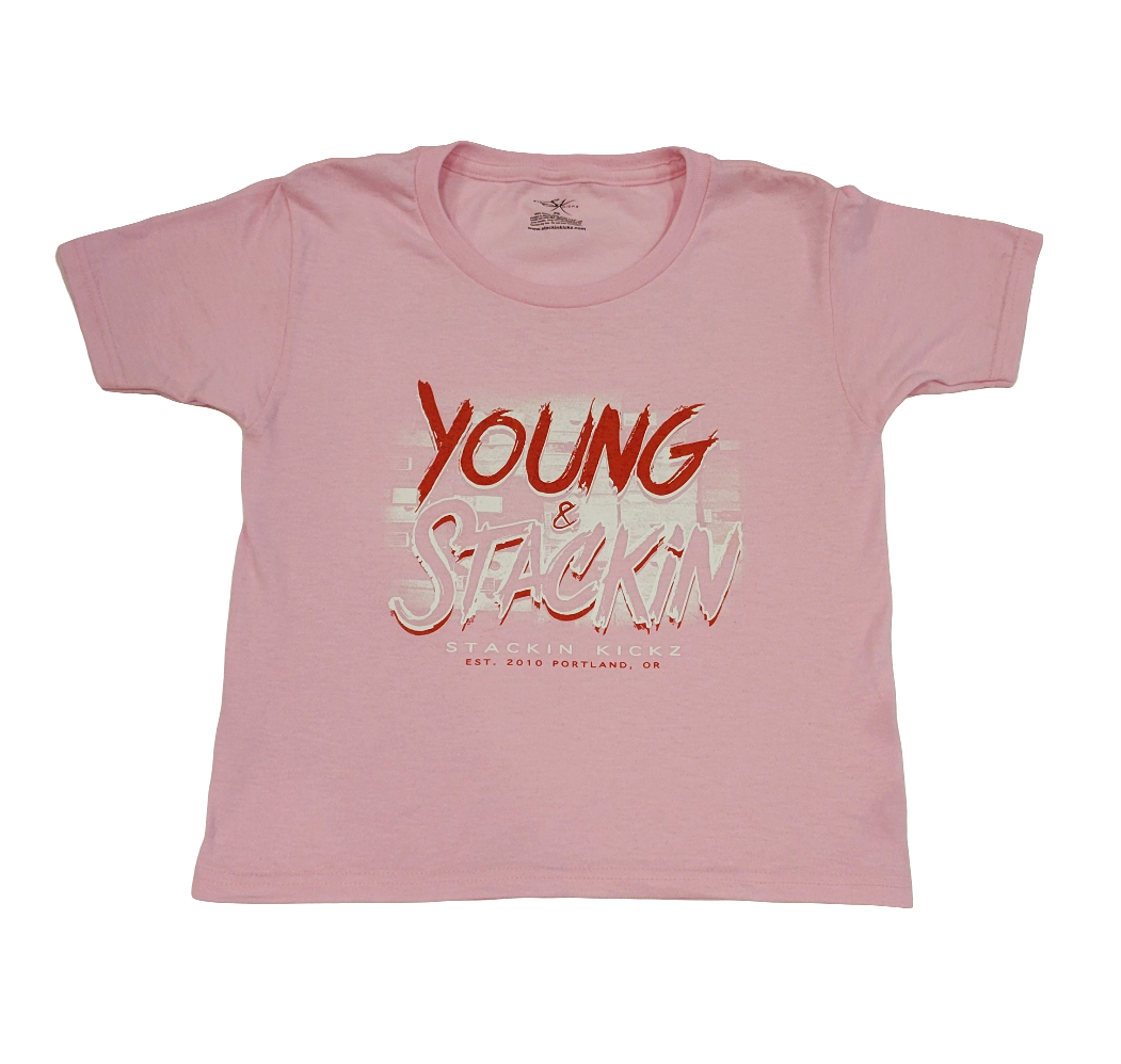 Kids Pink/Red Young &Stackin  Tee