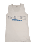 White Blue Outline Tank