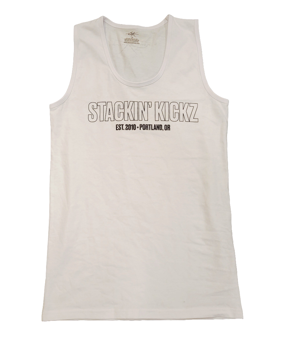 White Black Outline Tank