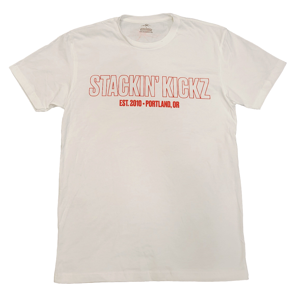 White Red Outline Tee