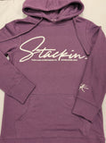 Ladies Lightweight Eggplant Purple STACKIN Signature Hoody Only