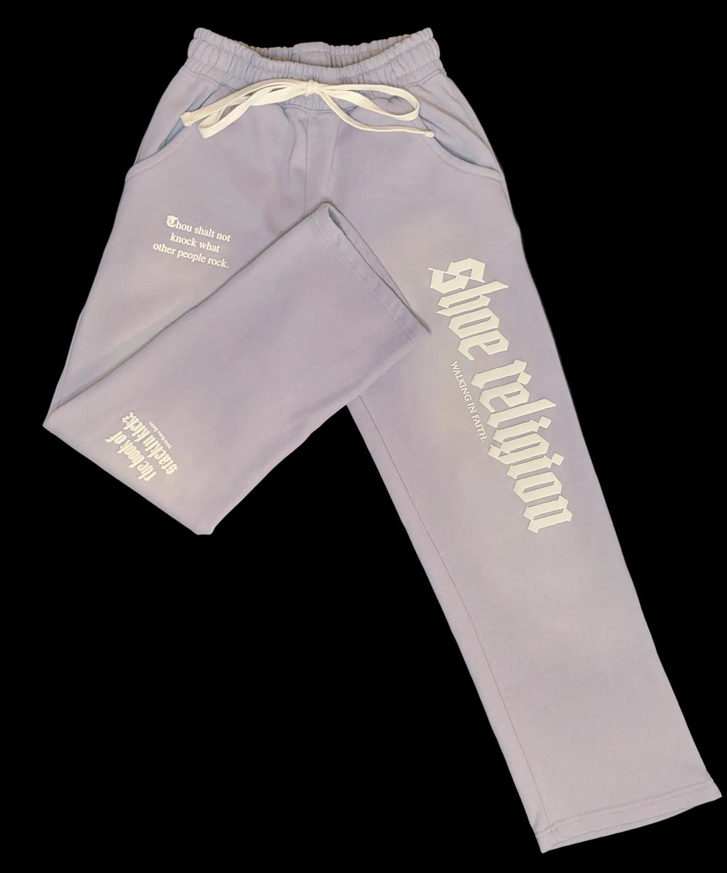 Gray/Cream "Shoe Religion" Pants