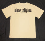 Cream/Black Heavyweight "SHOE RELIGION" reimagined Tee.