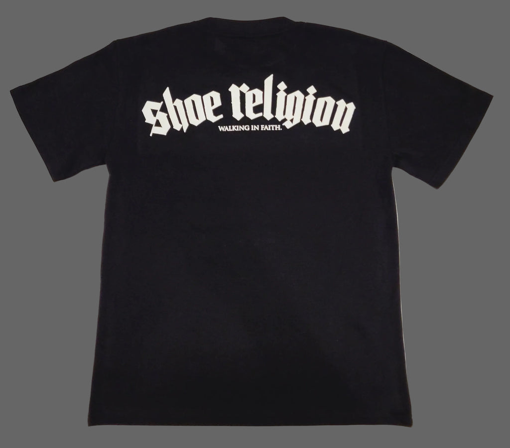 Heavyweight "SHOE RELIGION" reimagined Tee.