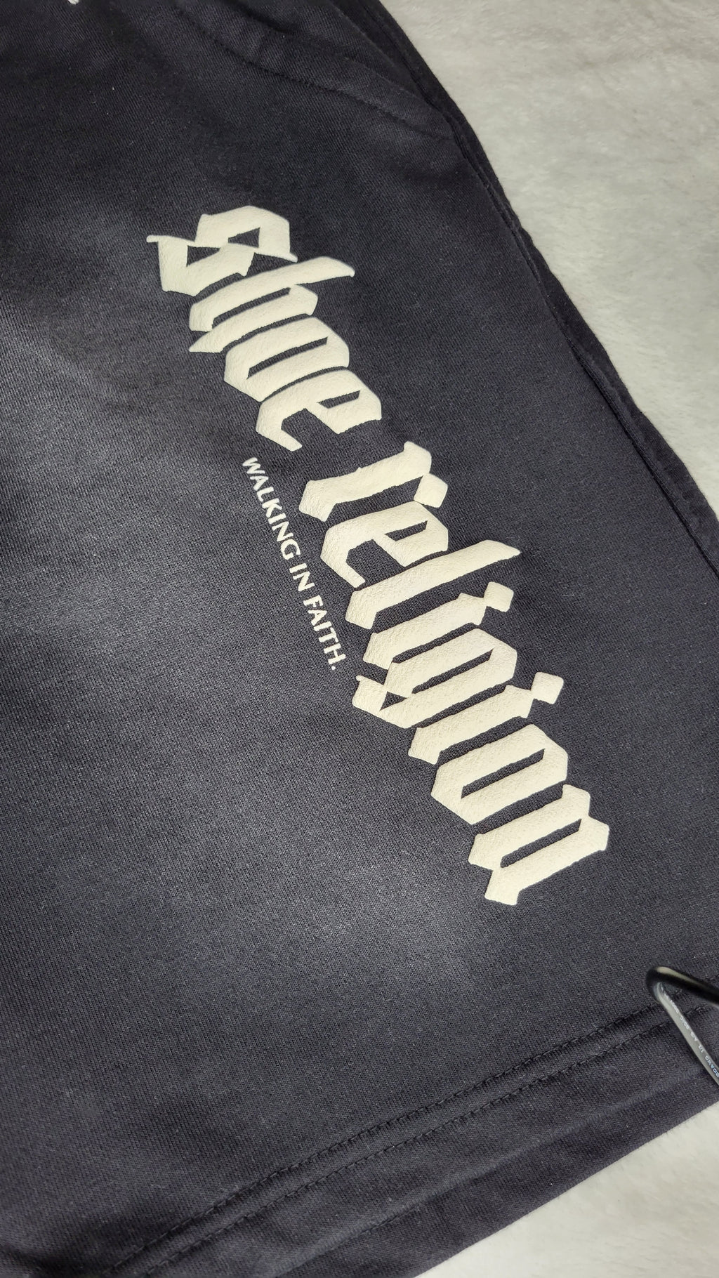 Black/Cream "Shoe Religion" Shorts