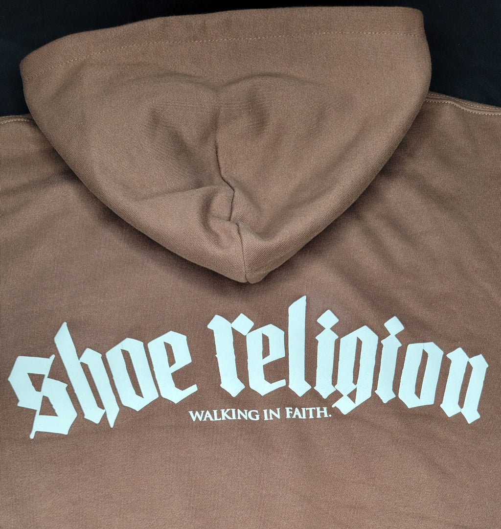 Milk Chocolate/Cream "Shoe Religion" Heavyweight Hoody