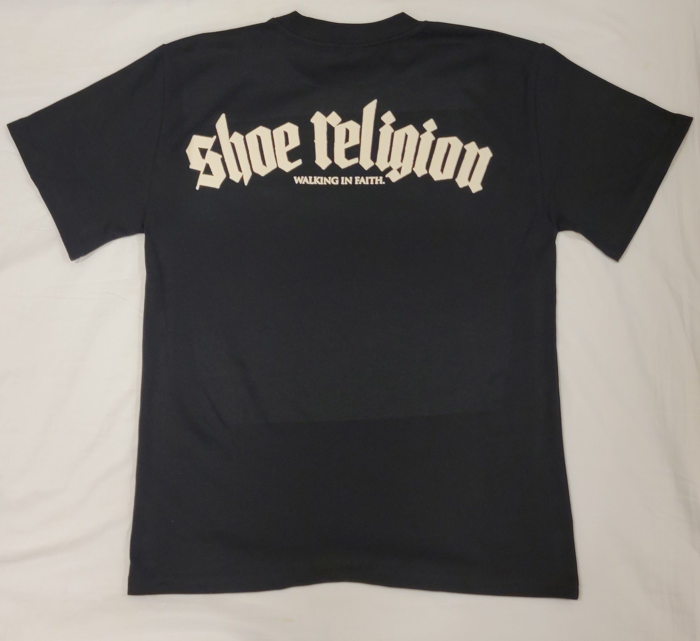 Black Cream Heavyweight "SHOE RELIGION" reimagined Tee
