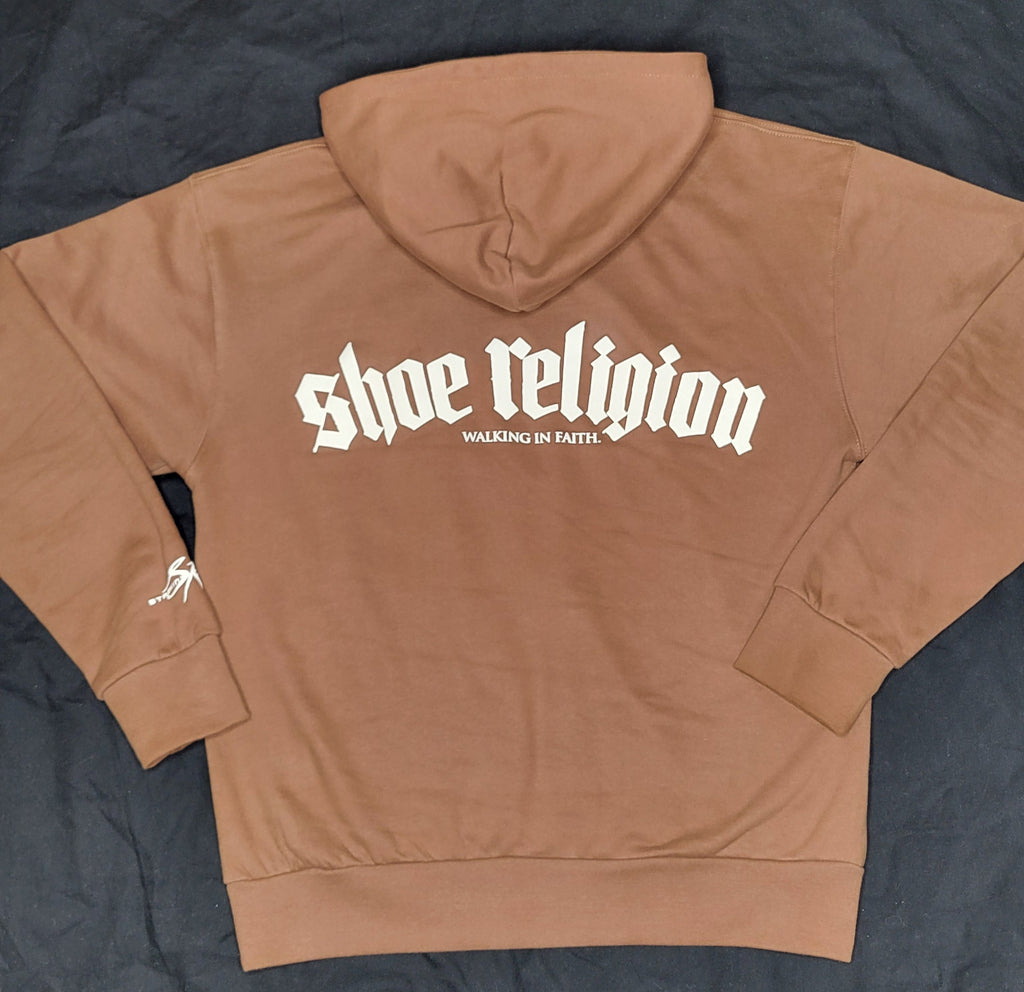Milk Chocolate/Cream "Shoe Religion" Heavyweight Hoody
