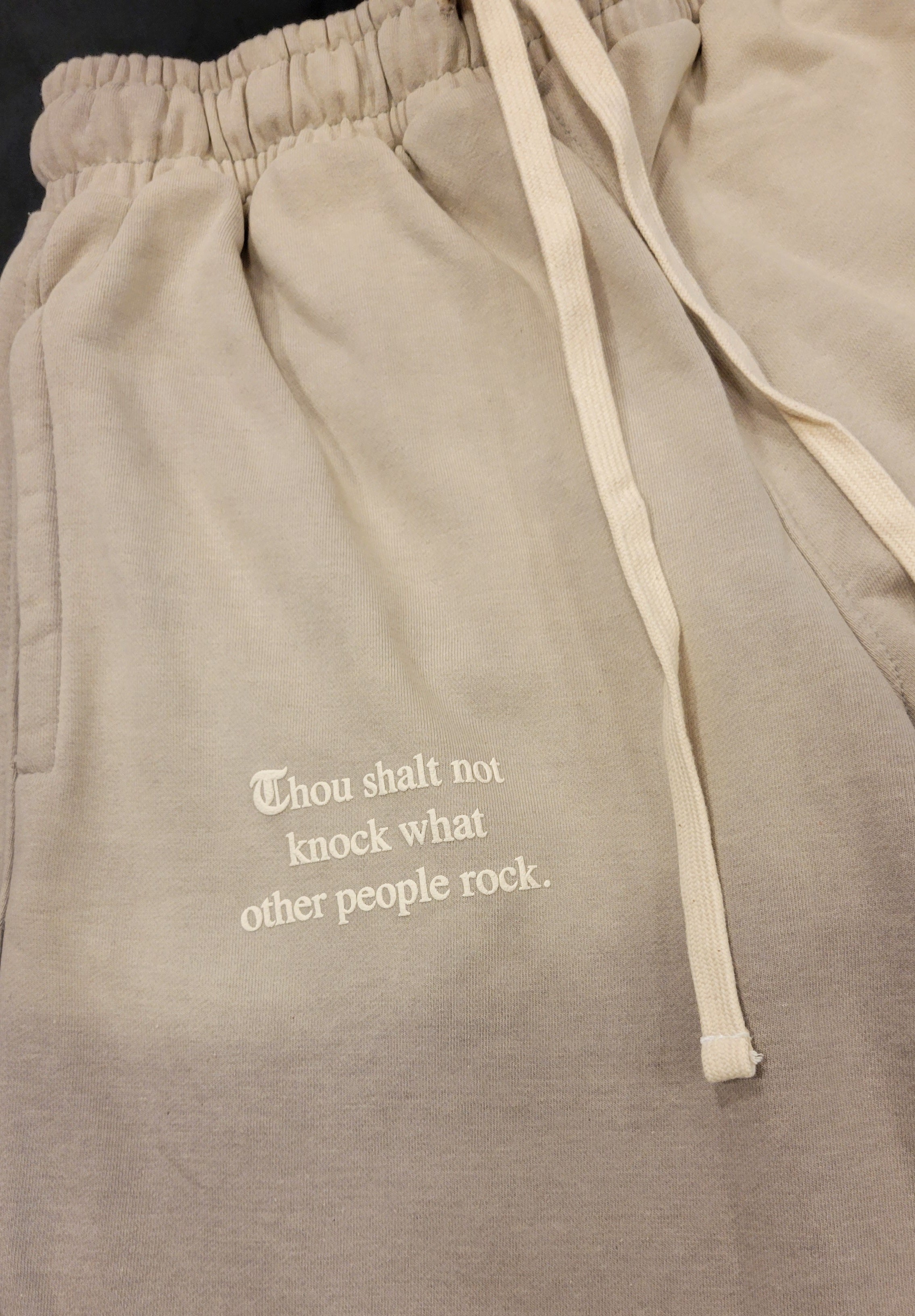 Gray/Creme"Shoe Religion" Shorts