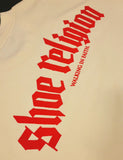 Cream/Red Heavyweight "SHOE RELIGION" reimagined Tee.