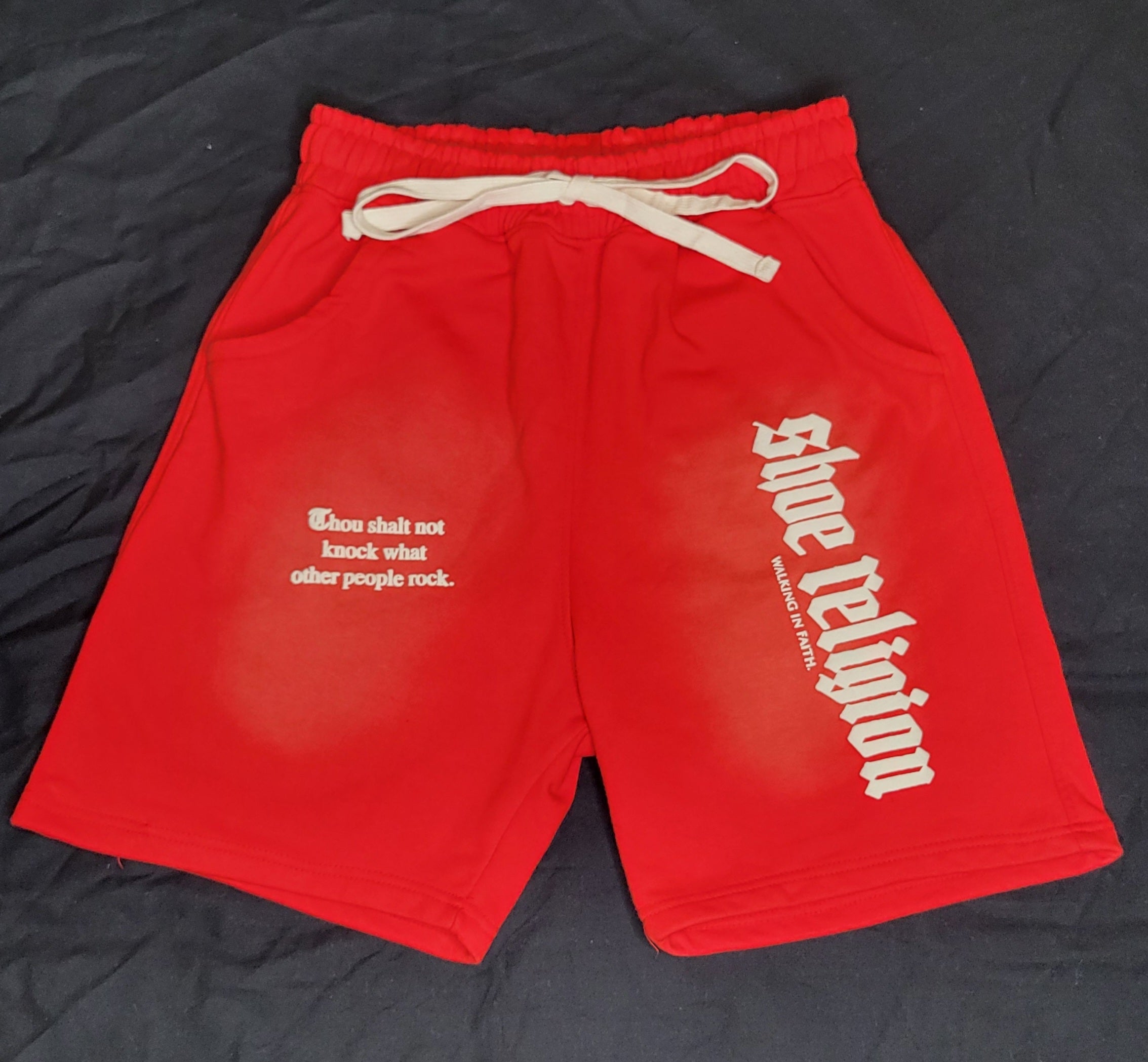 Red Cherry/Creme"Shoe Religion" Shorts