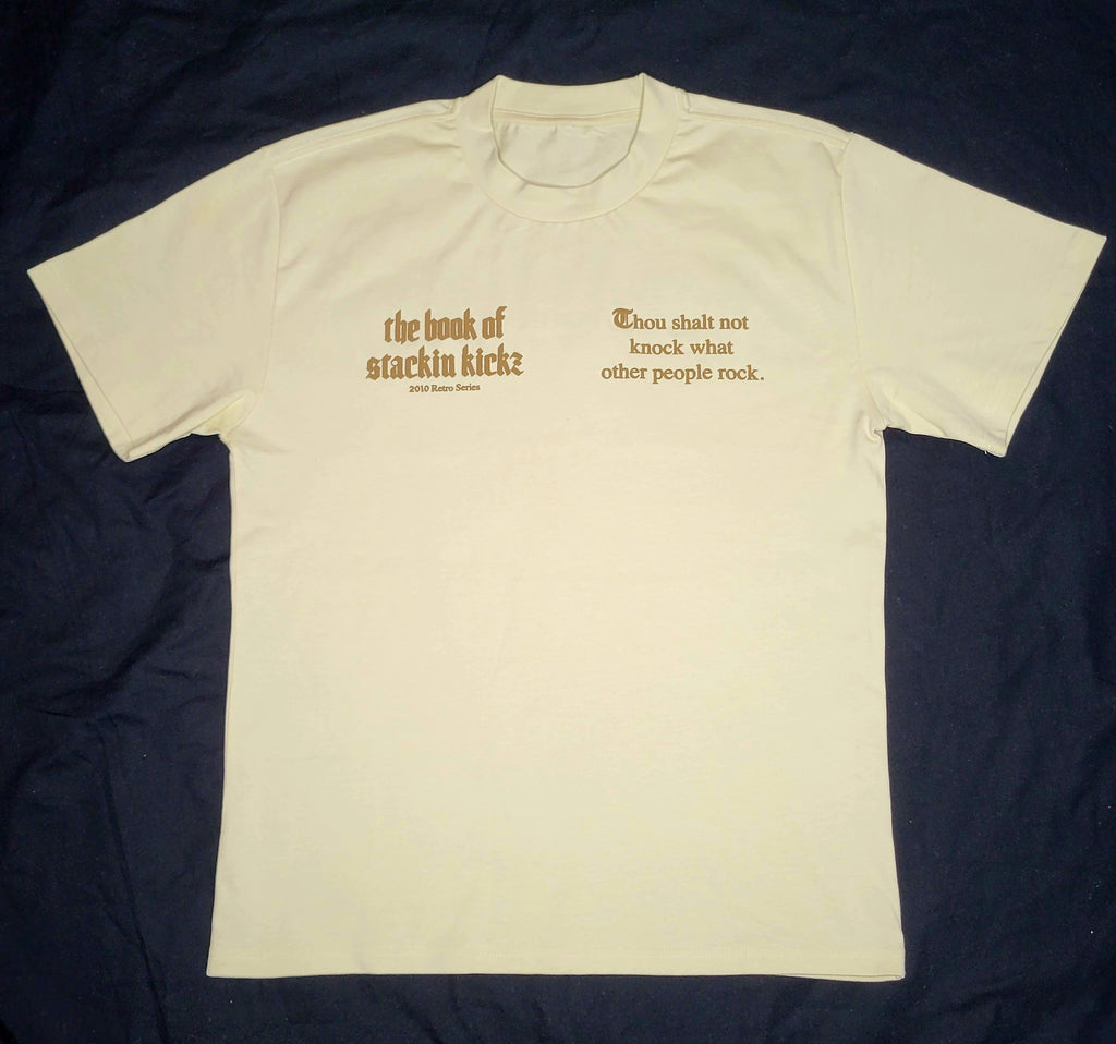 Cream/ Coffee Heavyweight "SHOE RELIGION" reimagined Tee.