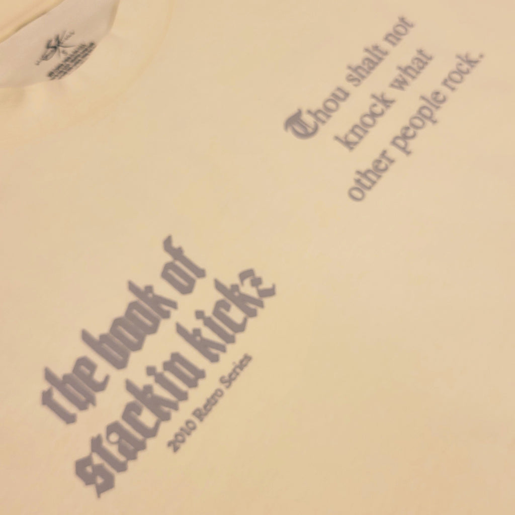 Cream/Gray Heavyweight "SHOE RELIGION" reimagined Tee.