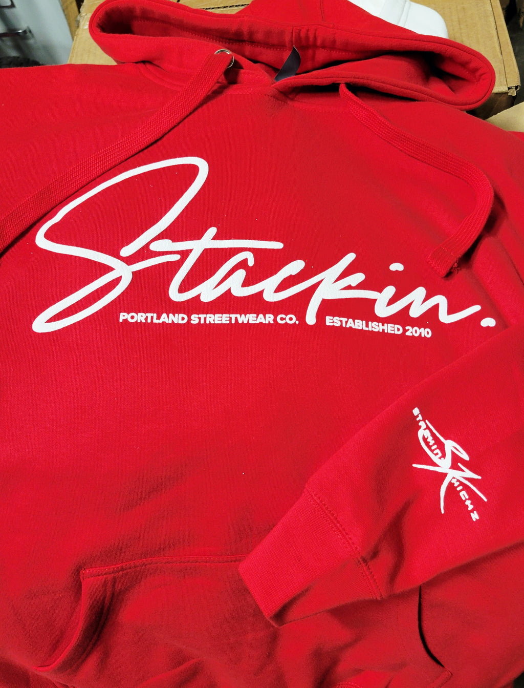 Red STACKIN Signature HOODY Only