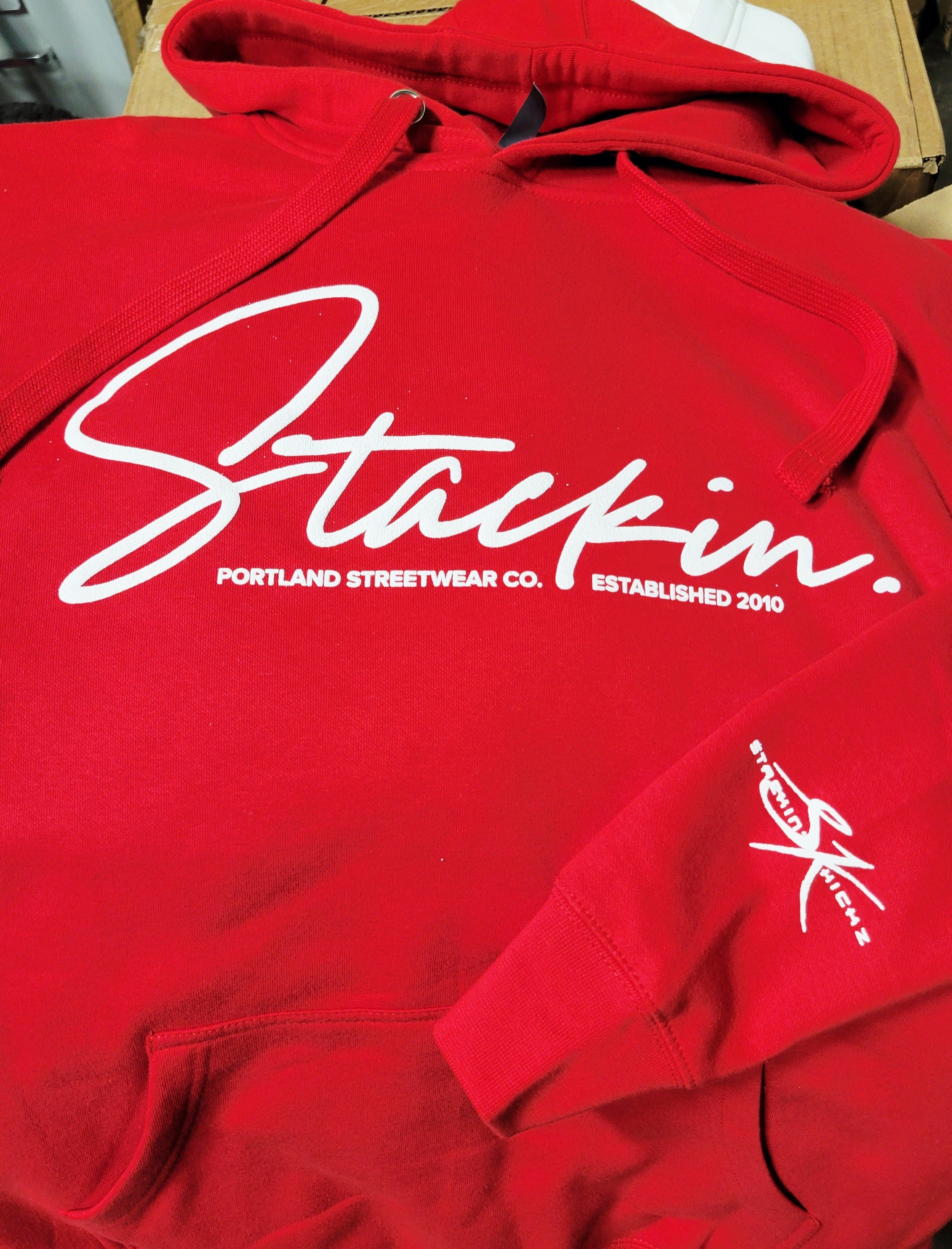 Red STACKIN Signature HOODY Only