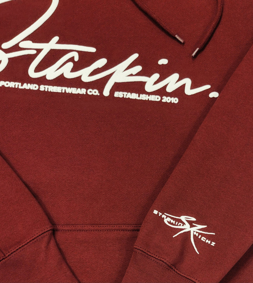 Maroon STACKIN Signature HEAVYWEIGHT HOODY