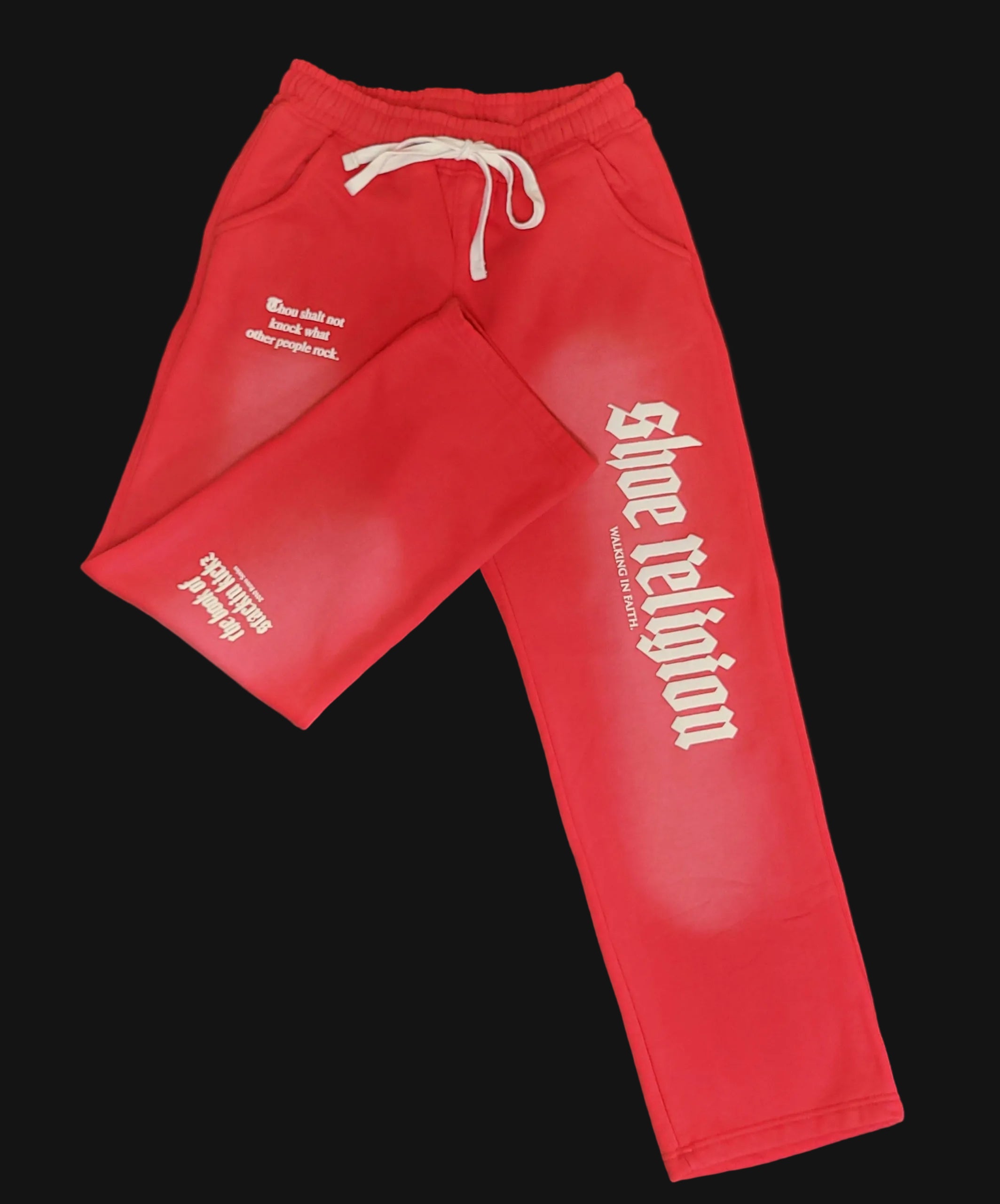 Red/Cream "Shoe Religion" Pants