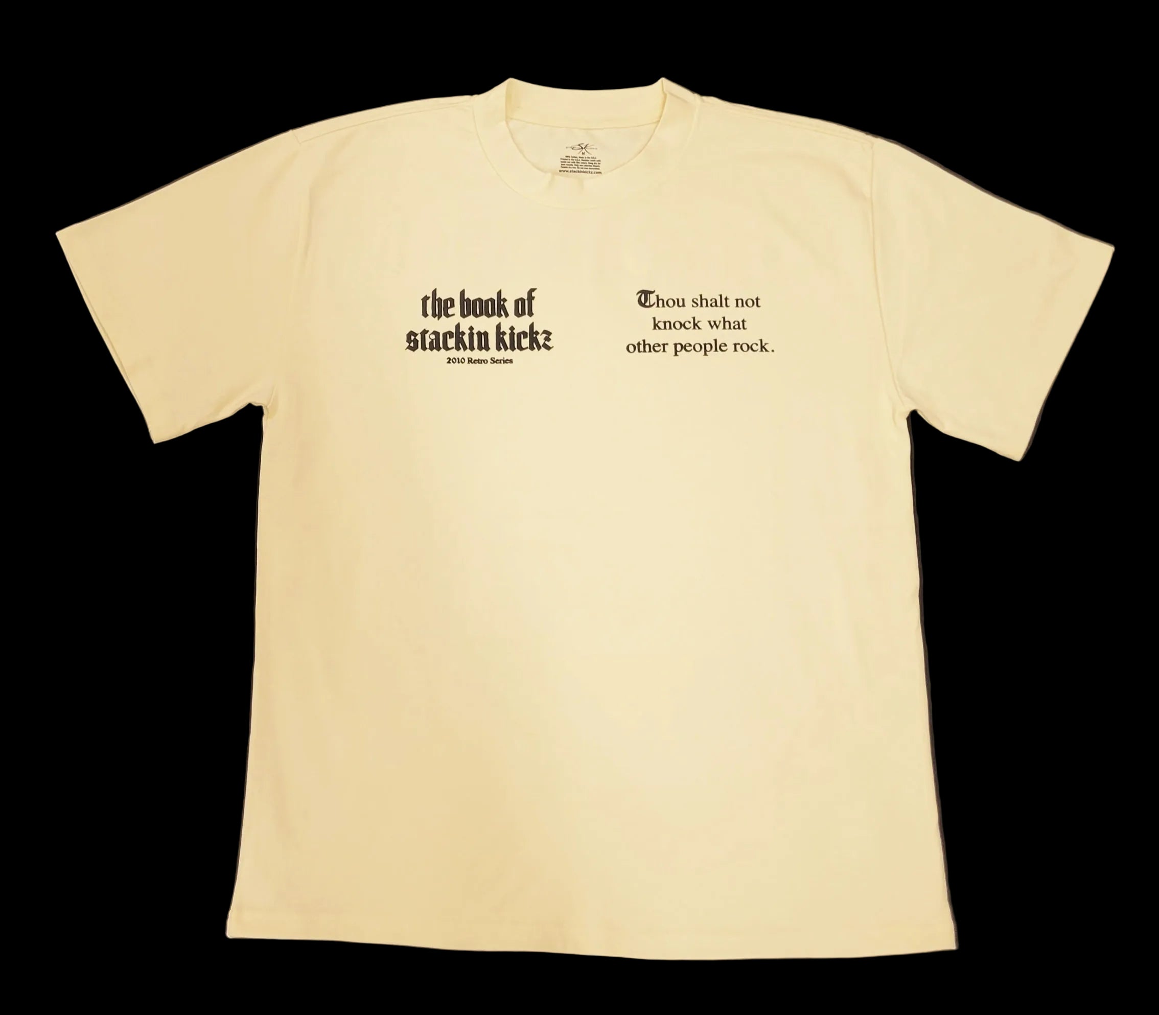Cream/Black Heavyweight "SHOE RELIGION" reimagined Tee.