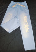 Ice Blue /Cream "Shoe Religion" Pants