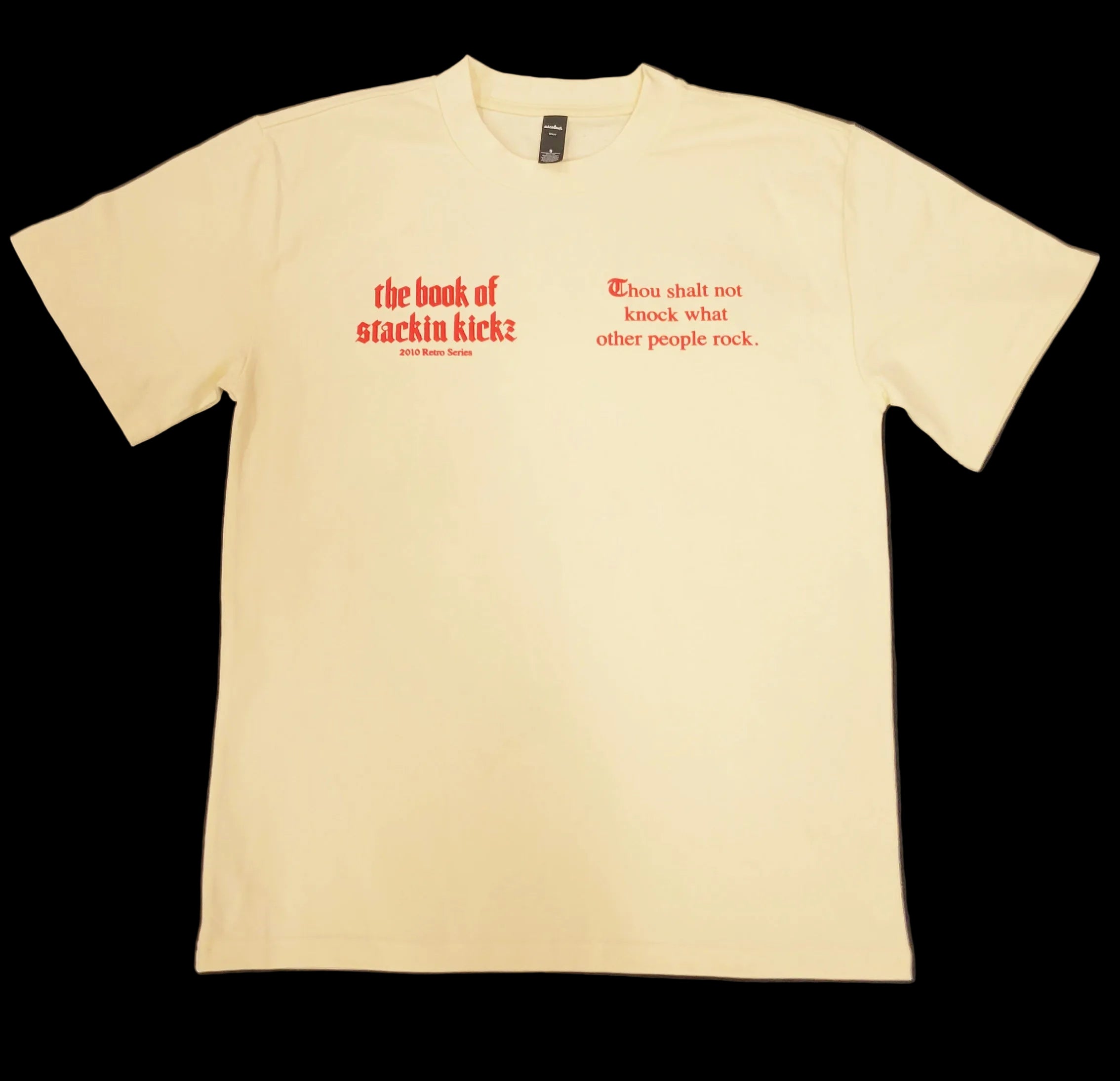 Cream/Red Heavyweight "SHOE RELIGION" reimagined Tee.