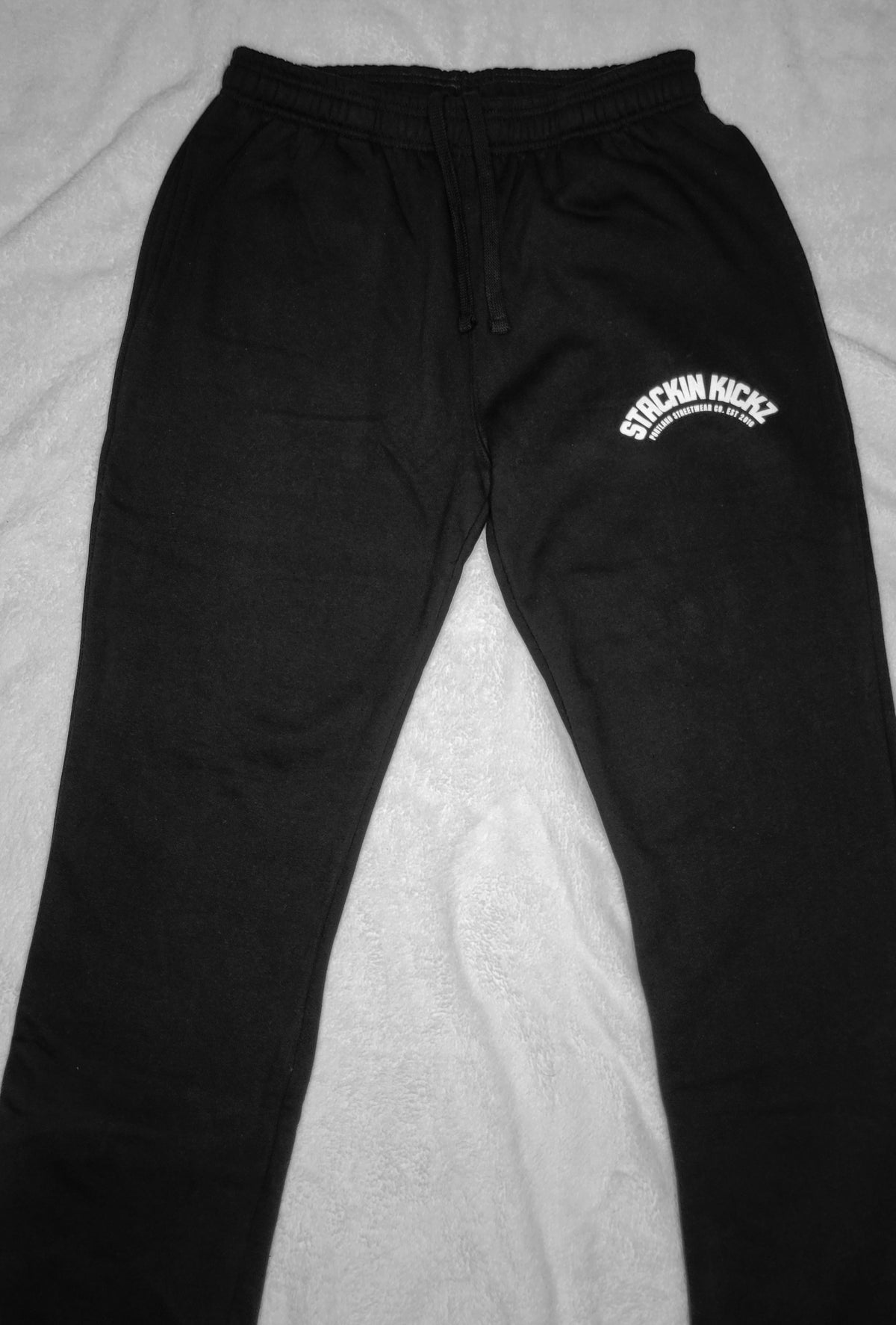 Black Stackin Kickz "Curve" Cuffed Bottom Heavyweight Joggers