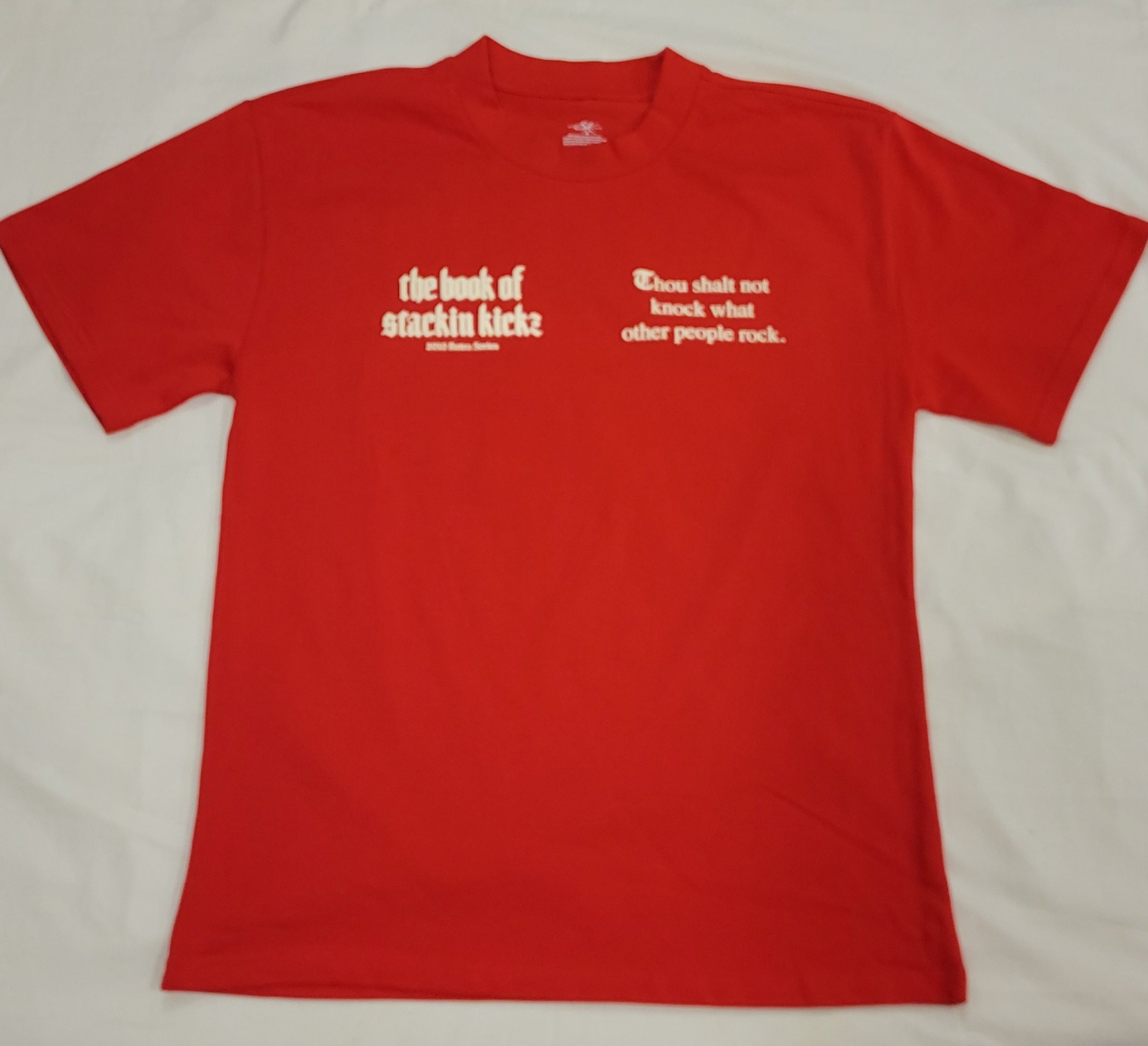 Cherry Red / Cream Heavyweight "SHOE RELIGION" reimagined Tee