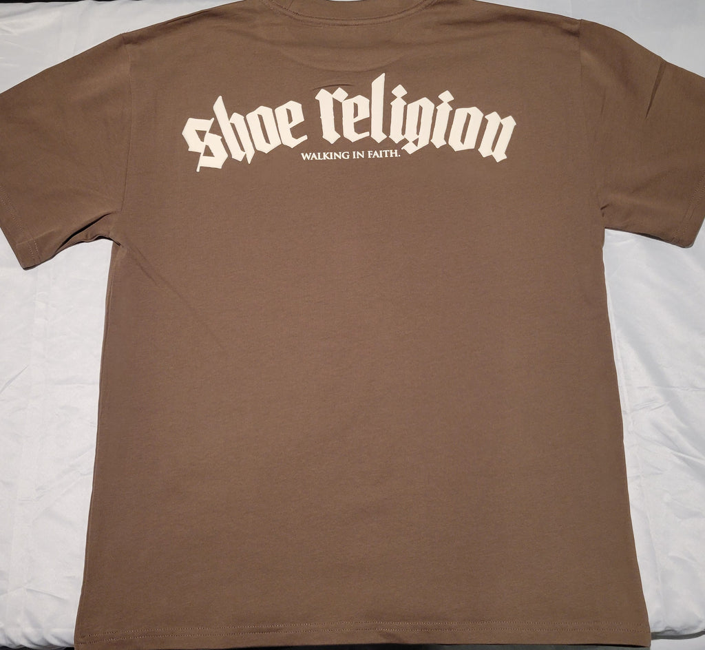 Chocolate Cream Heavyweight "SHOE RELIGION" reimagined Tee