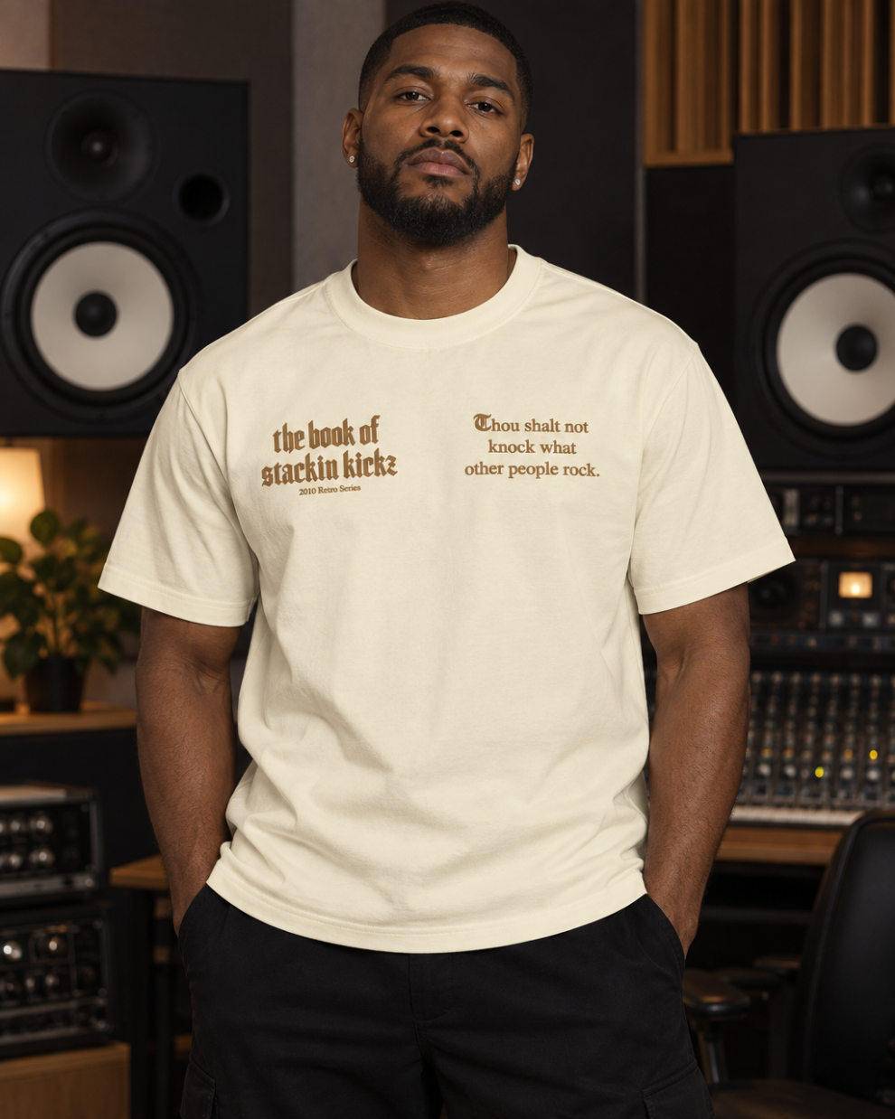 Cream/ Coffee Heavyweight "SHOE RELIGION" reimagined Tee.