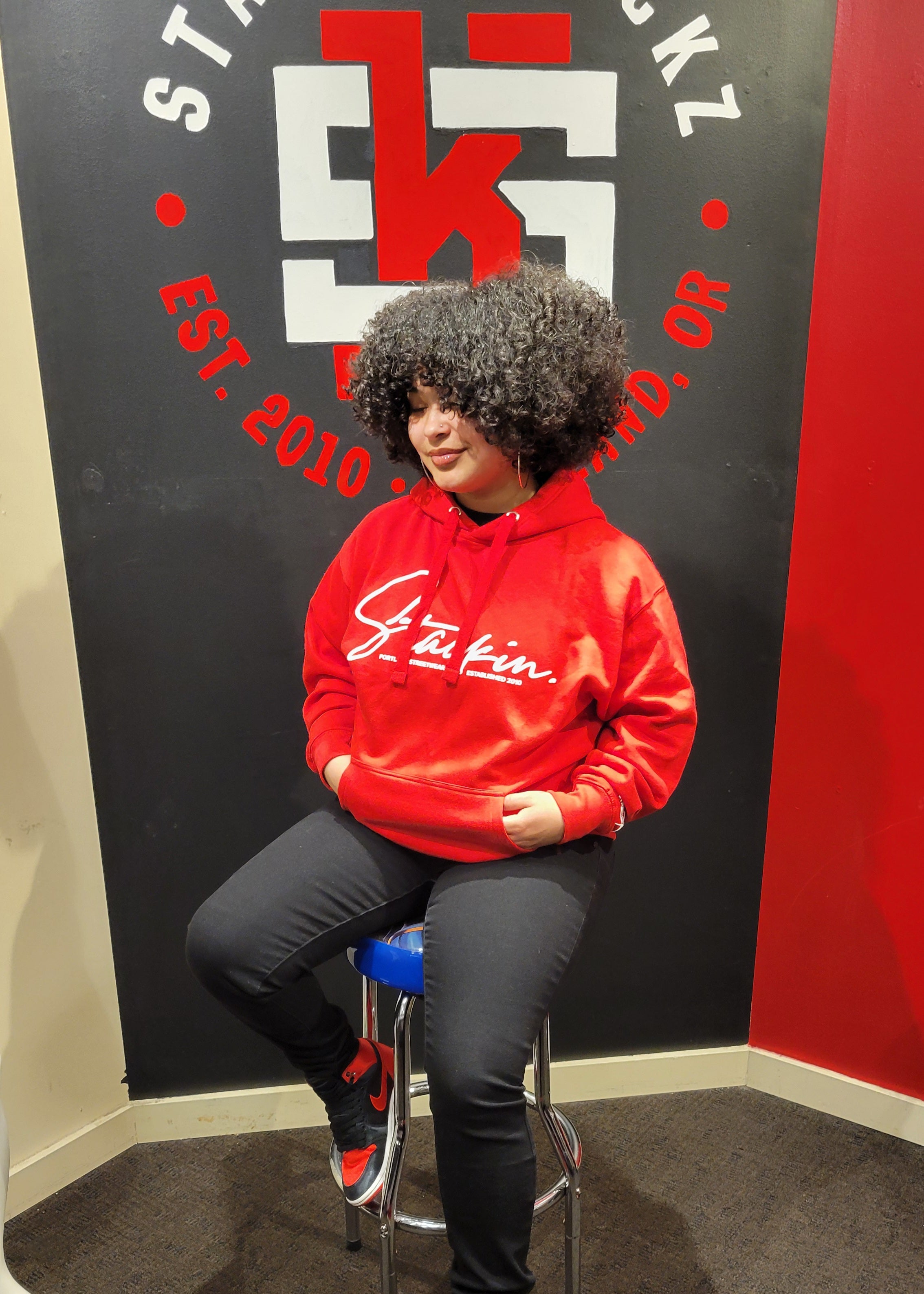 Red STACKIN Signature HOODY Only