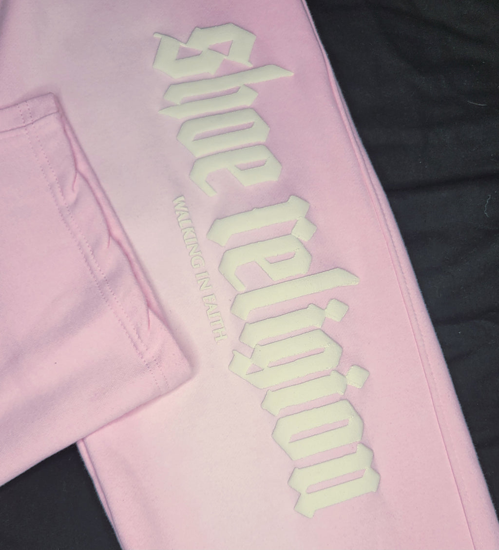 Strawberry/Cream "Shoe Religion" Pants