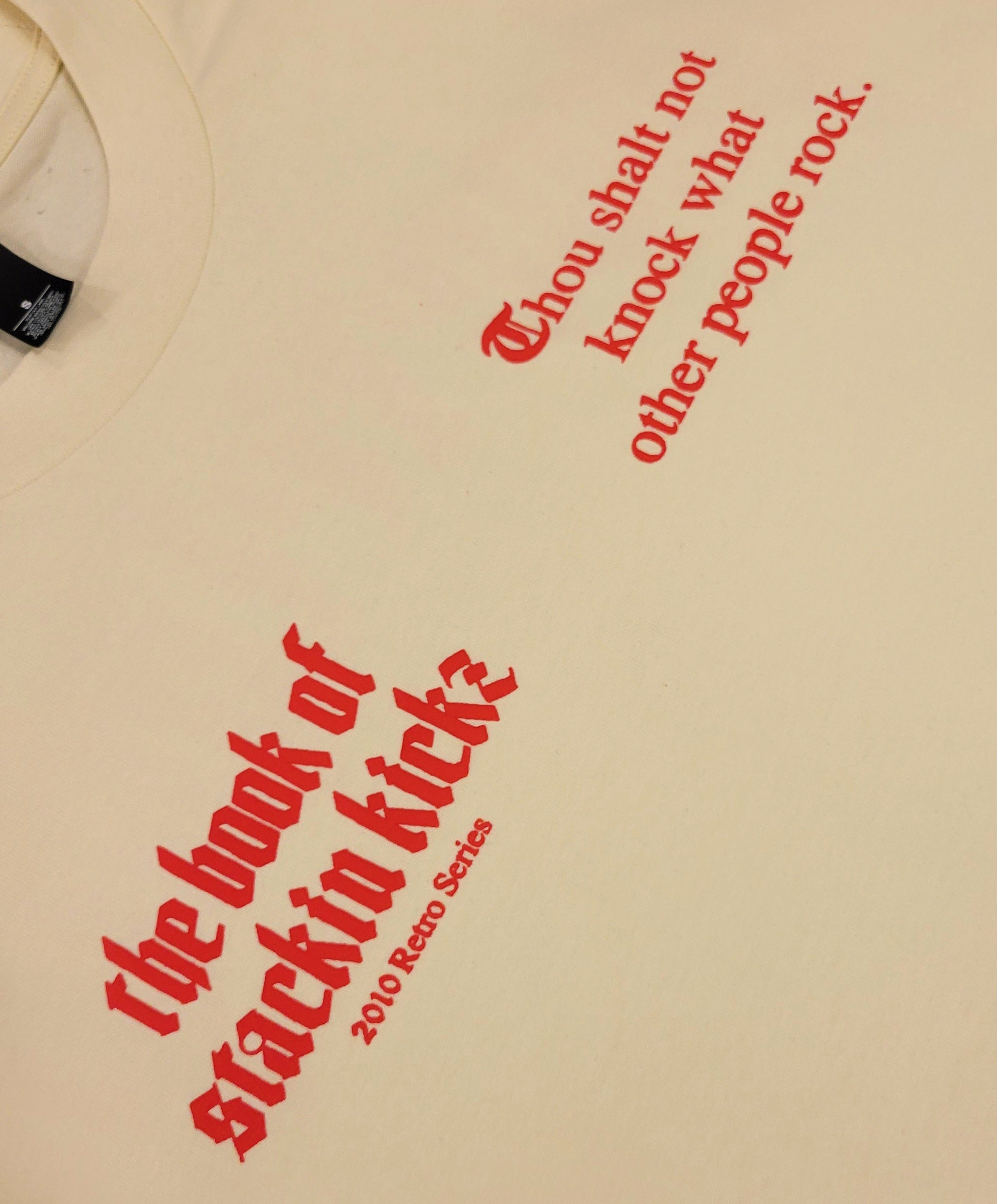 Cream/Red Heavyweight "SHOE RELIGION" reimagined Tee.