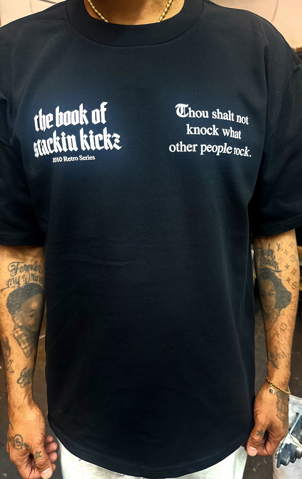 Heavyweight "SHOE RELIGION" reimagined Tee.