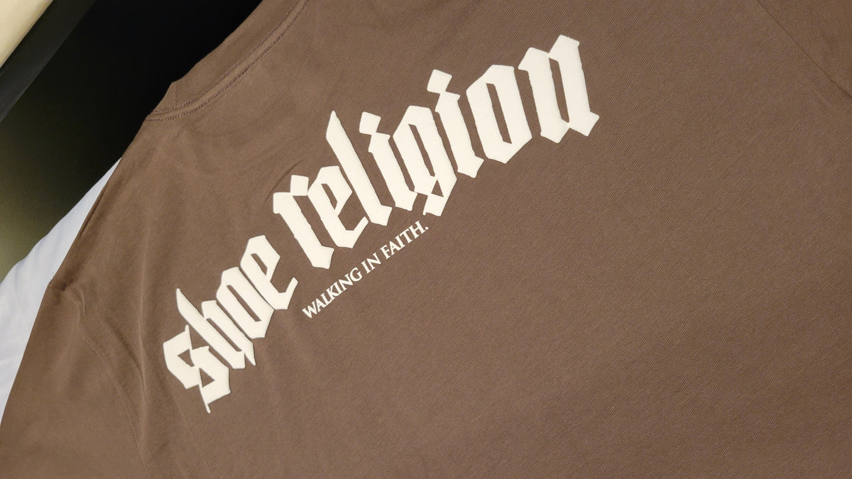 Chocolate Cream Heavyweight "SHOE RELIGION" reimagined Tee
