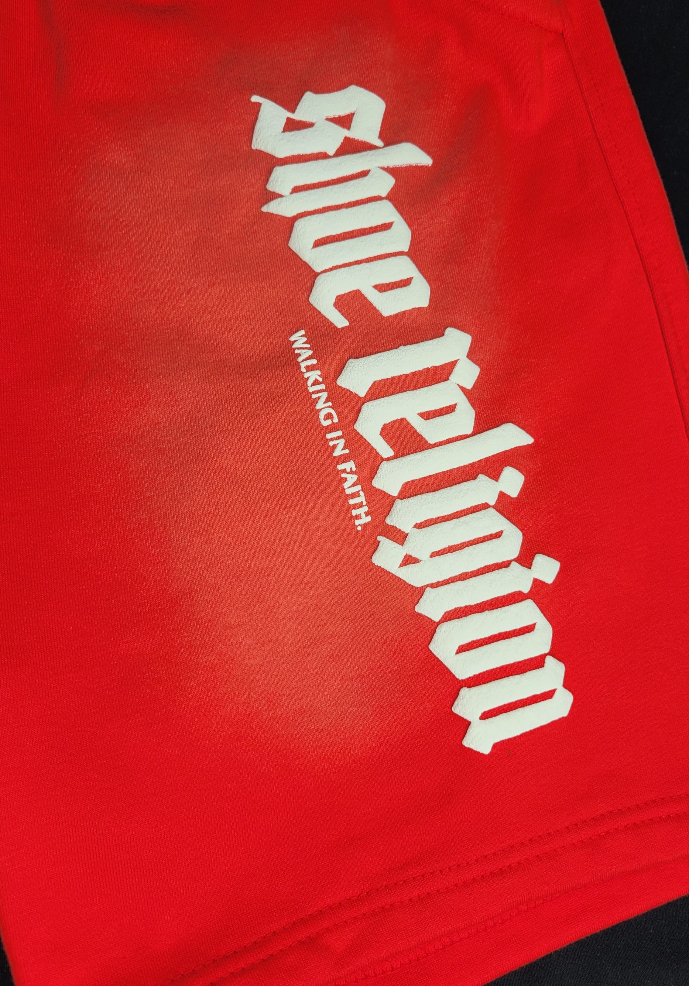 Red Cherry/Creme"Shoe Religion" Shorts